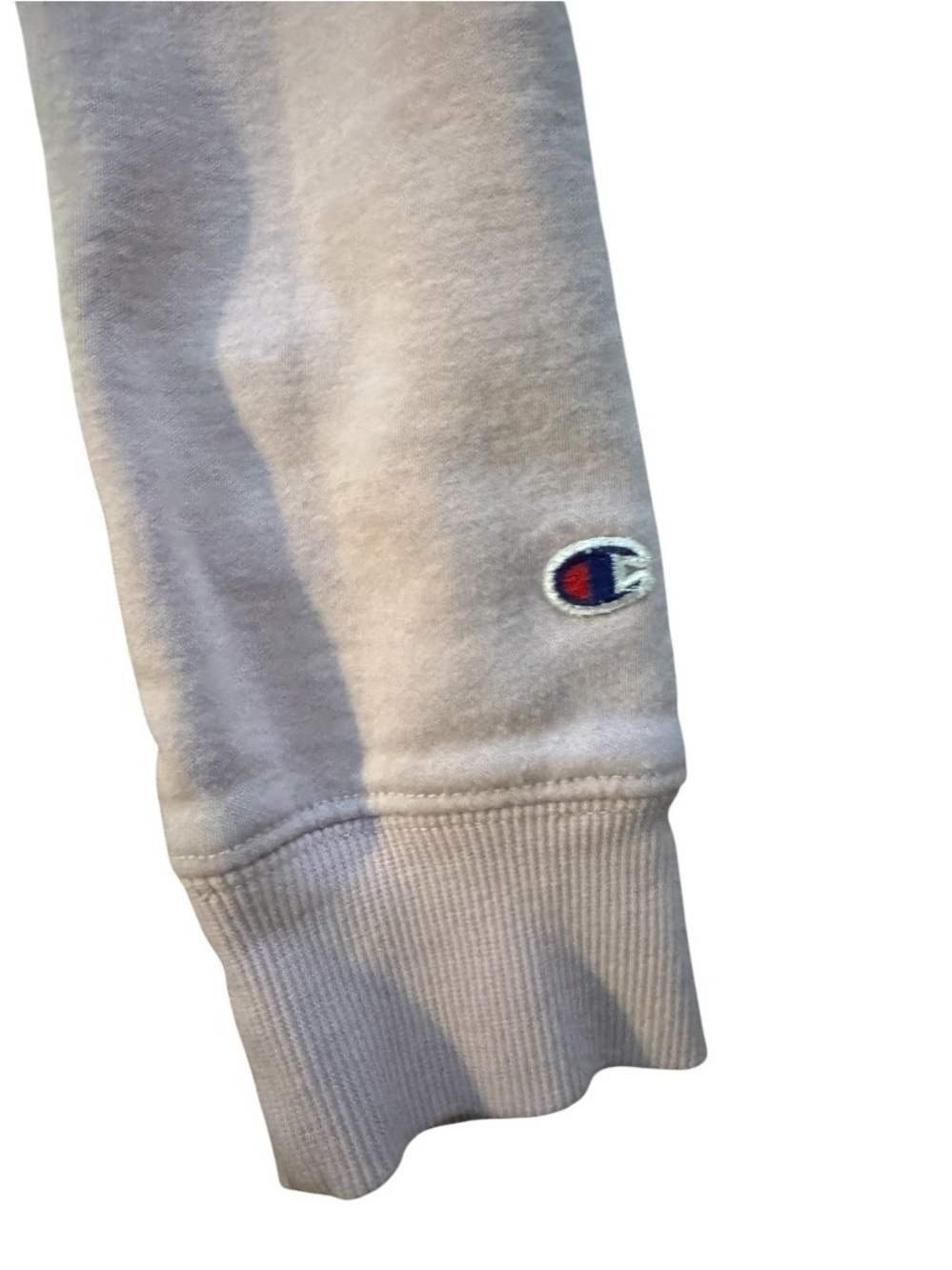 Champion Crewneck Hoodie in Mauve with Checker Sleeve Panels - Picture 5 of 6